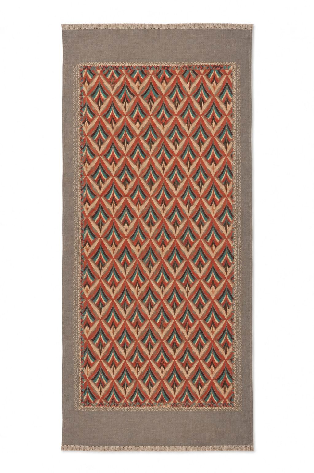 Fular de rombos en terracota