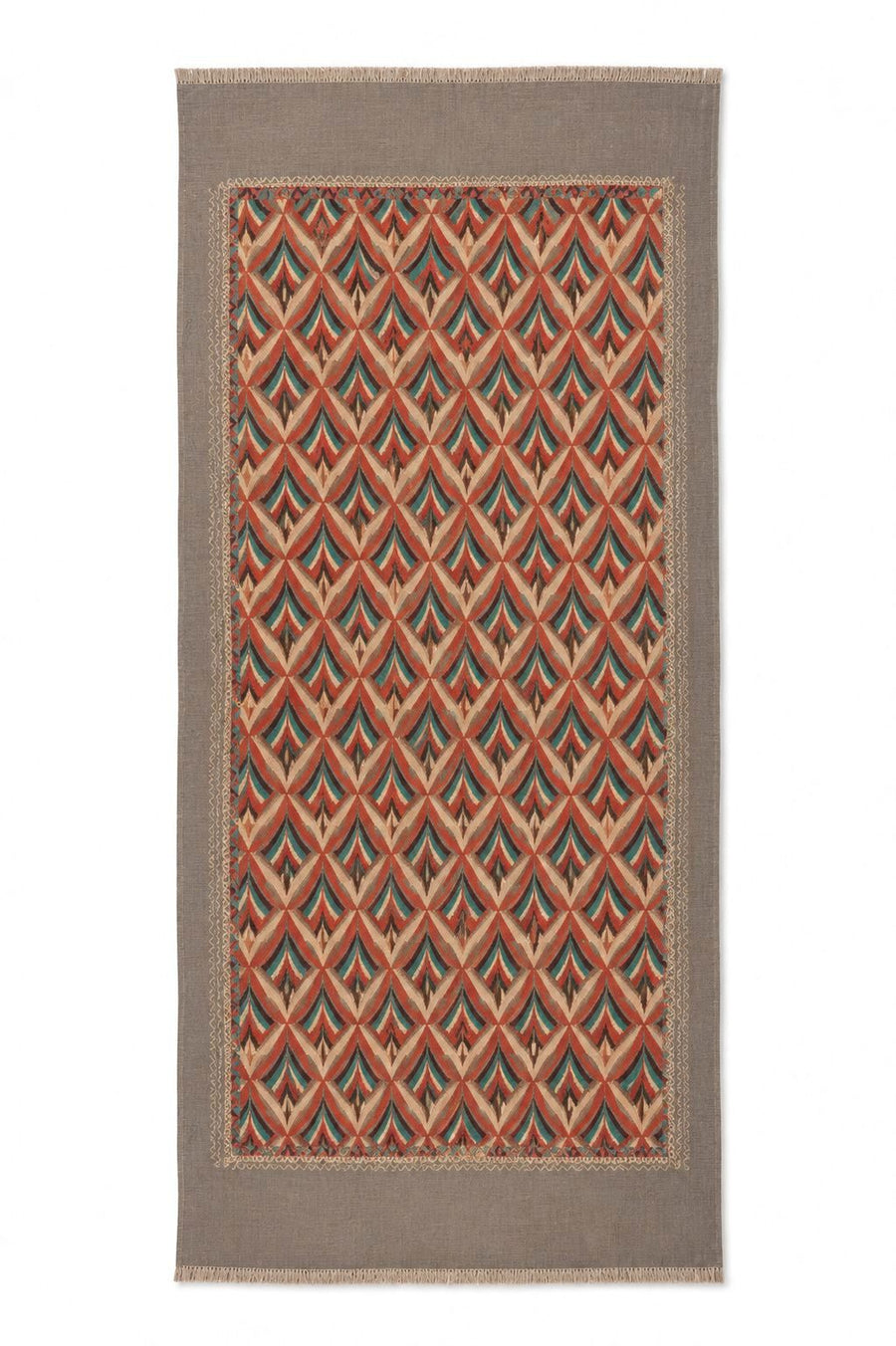 Fular de rombos en terracota